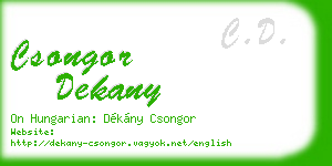 csongor dekany business card