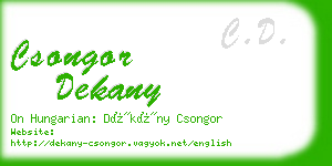 csongor dekany business card